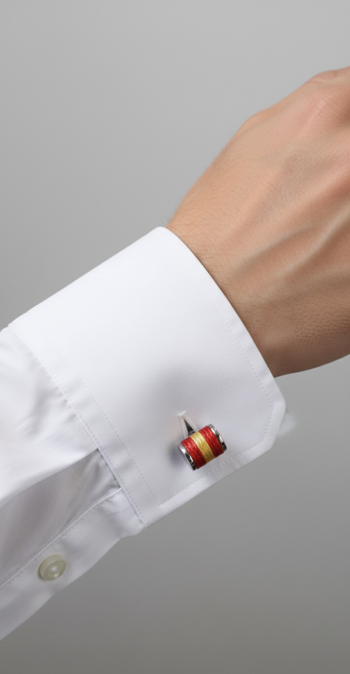 Gemelos Bandera España Diseño Semicilíndrico – Rojo y Amarillo