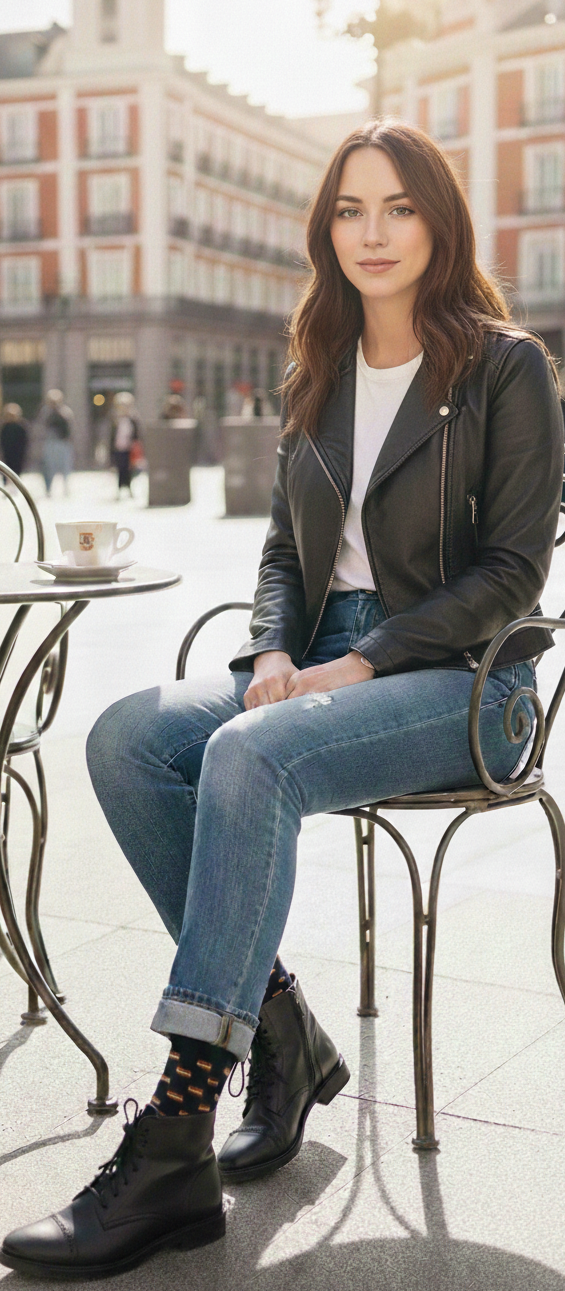 Calcetines Negros con Bandera de España