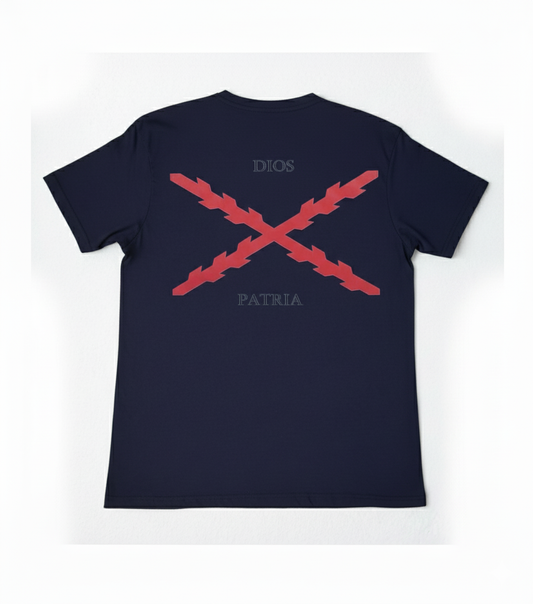 Camiseta Cruz de Borgoña | Azul Marino Profundo | Símbolo y Elegancia