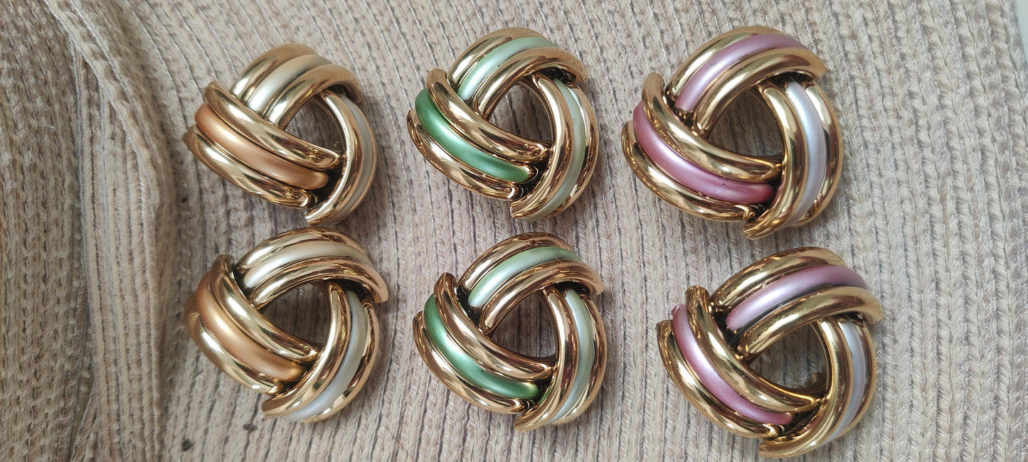 Pendientes en acero dorado y rosa