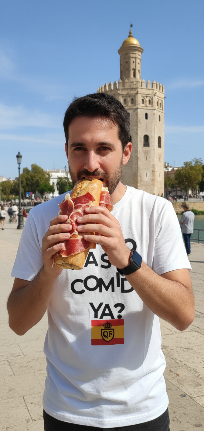 Camiseta "PEDRO HAS COMIDO YA?" Humor español Hombre