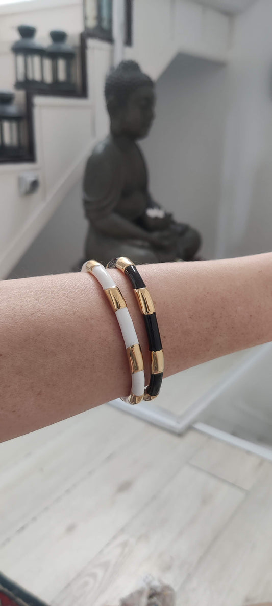 Brazalete Rígido "Soberanía" en Acero Inoxidable y Esmalte