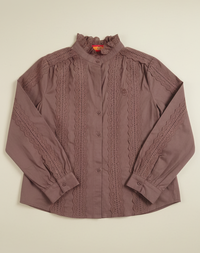 Camisa Córdoba - Camisa de Encaje Marrón Mujer | Moda Española