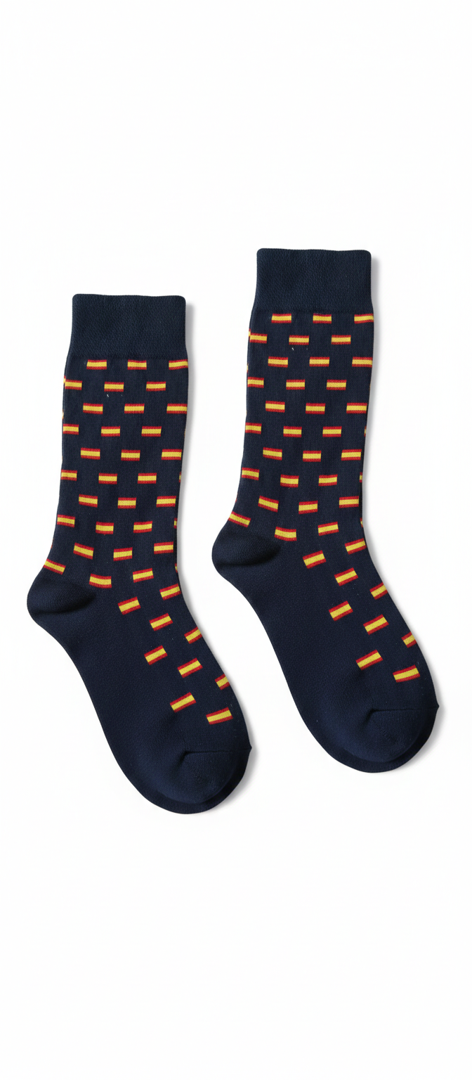 Calcetines Negros con Bandera de España