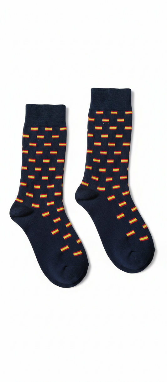 Calcetines Negros con Bandera de España