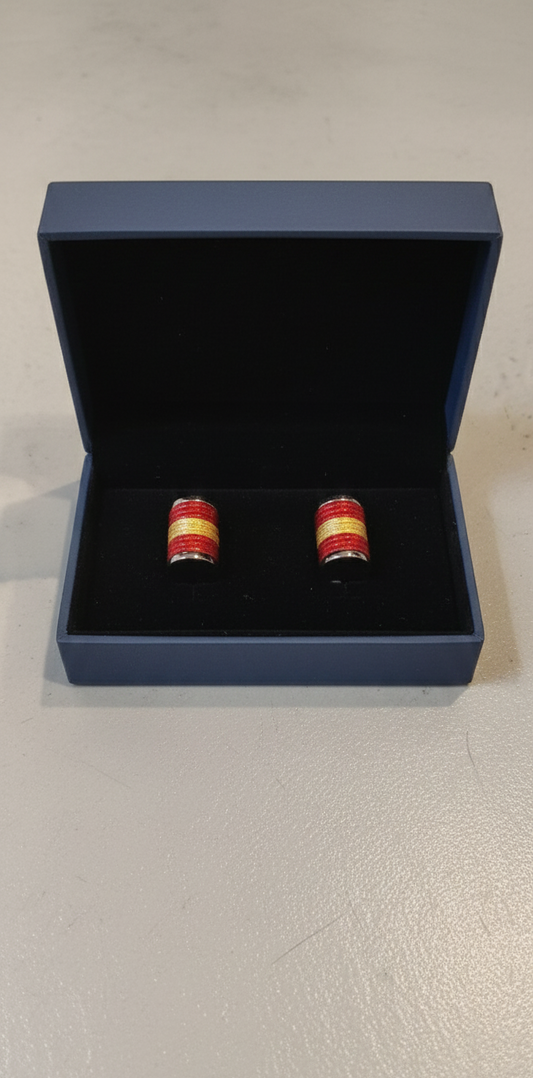 Gemelos Bandera España Diseño Semicilíndrico – Rojo y Amarillo