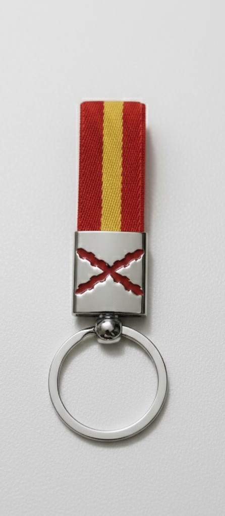 Llavero cruz de Borgoña y bandera de España