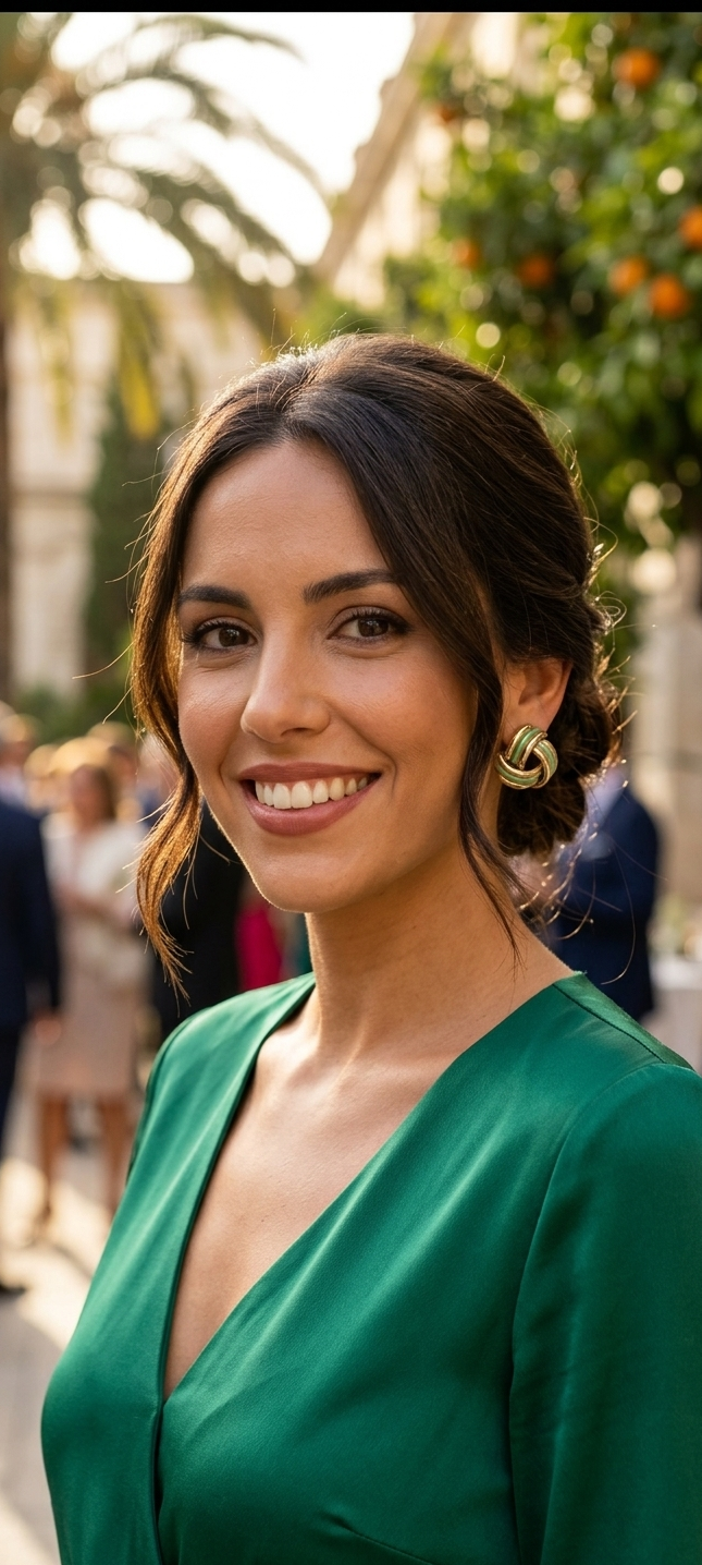 Pendientes en acero dorado y verde