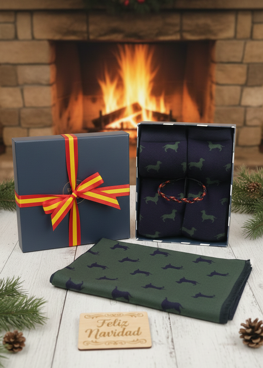 Pack de Regalo de Navidad Exclusivo: Bufanda Reversible, Calcetines a Juego y Pulsera España