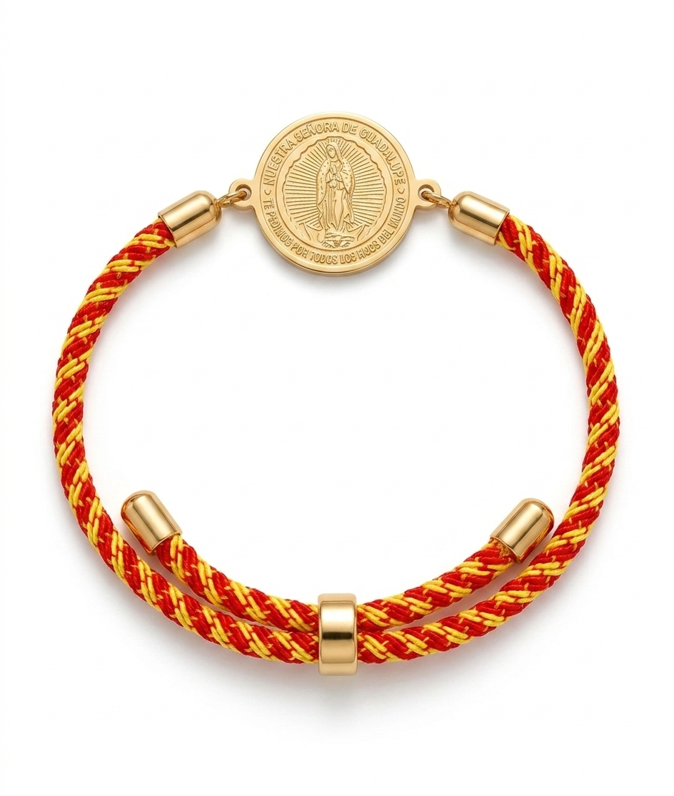 Pulsera Virgen de Guadalupe: Acero y los colores de nuestra Bandera de España