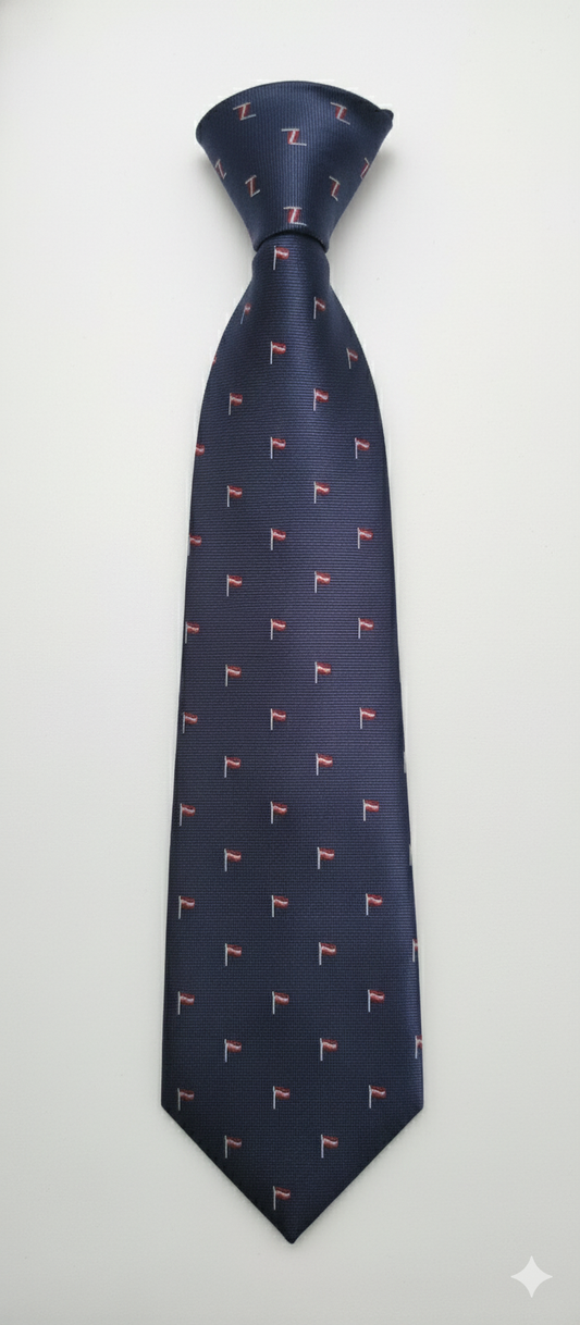 Corbata de Lujo Seda 100% Hecha a Mano | Patrón Banderines Náuticos con bandera de España