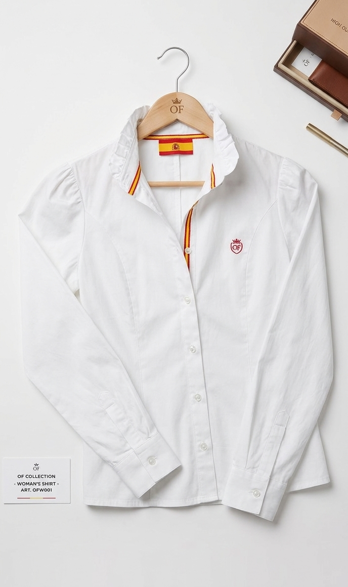 Camisa Blanca mujer Bandera de ESPAÑA mujer
