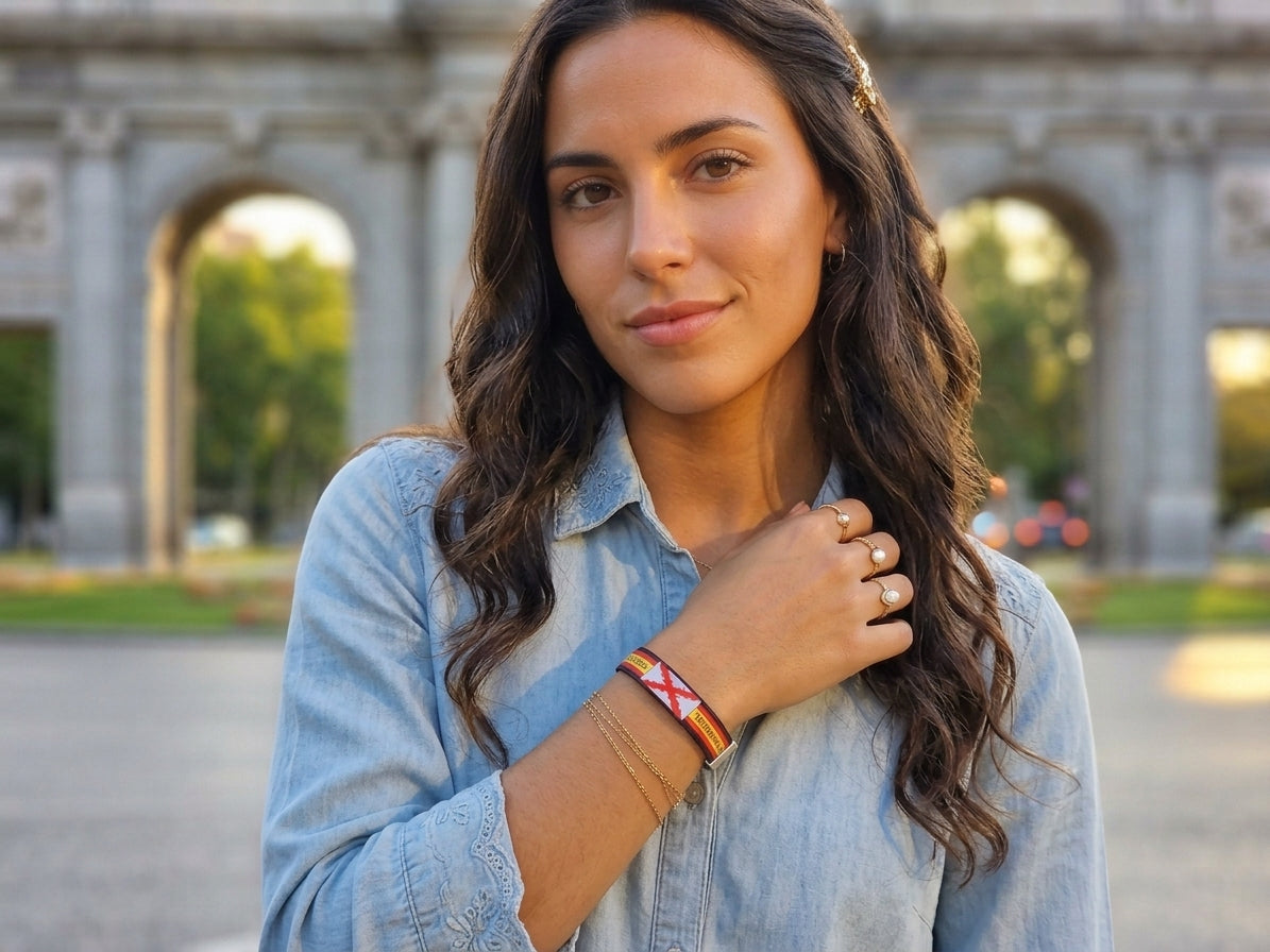 Pulsera Cinta "Honor, Valor y Lealtad" – Cruz de Borgoña