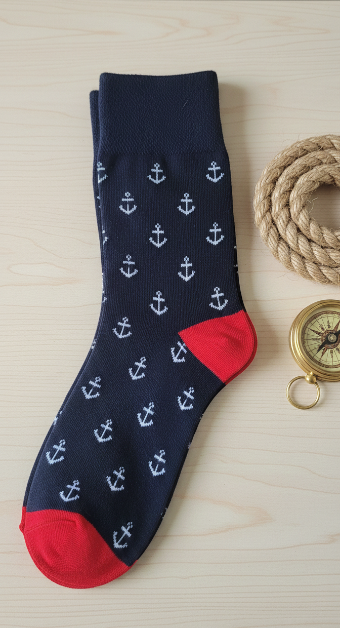 Calcetines Náuticos "Anclas" - Azul Marino