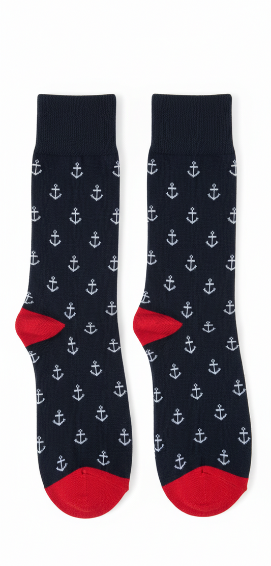 Calcetines Náuticos "Anclas" - Azul Marino