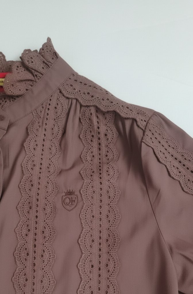 Camisa Córdoba - Camisa de Encaje Marrón Mujer | Moda Española