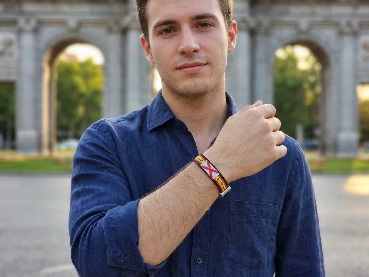 Pulsera Cinta "Honor, Valor y Lealtad" – Cruz de Borgoña