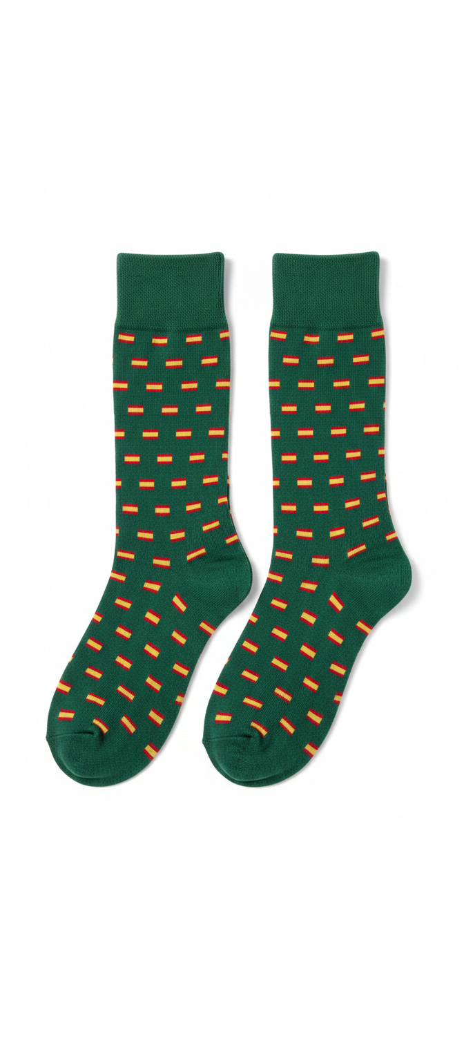 Calcetines verdes con Bandera de España