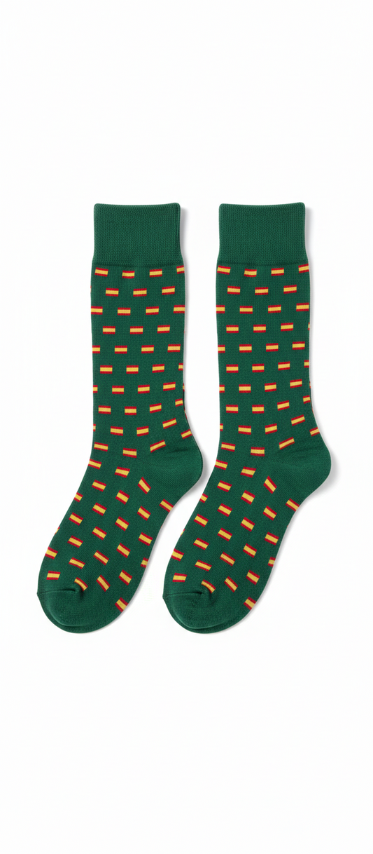 Calcetines verdes con Bandera de España