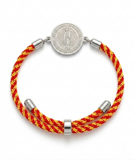 Pulsera Virgen de Guadalupe: Acero y los colores de nuestra Bandera de España
