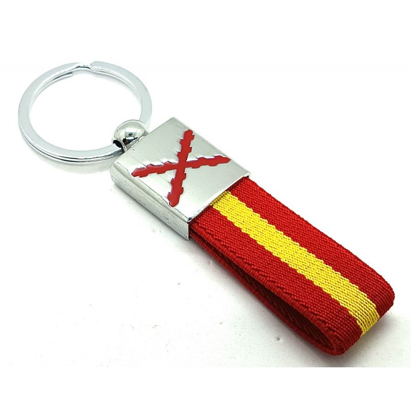 Llavero cruz de Borgoña y bandera de España